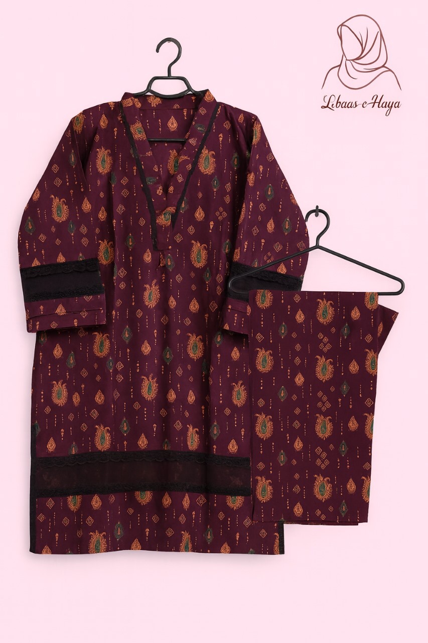 Purple Floral 2-piece Lawn