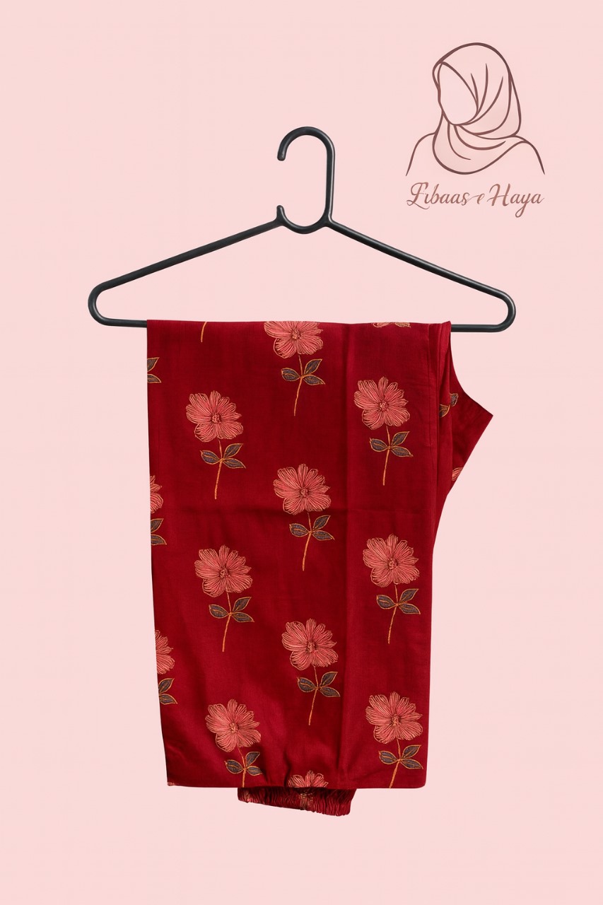 Red Floral 2-Piece Lawn Set - Image 2