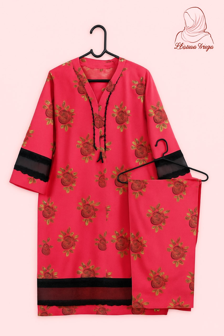 Pink Floral 2-Piece Lawn Set