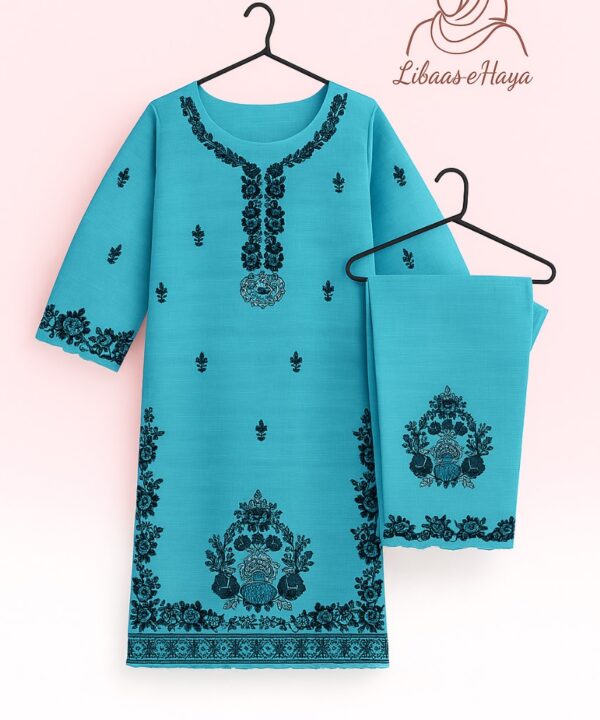 Blue 2-Piece Embroided Lawn Set