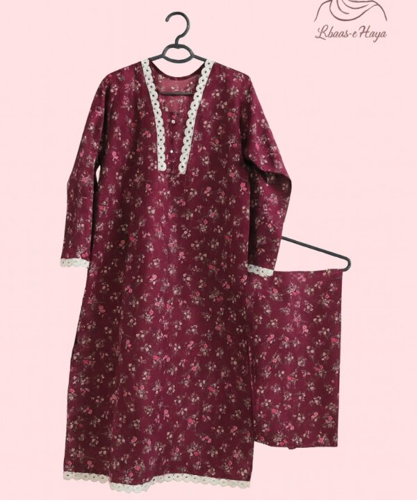 Maroon Floral 2-Piece