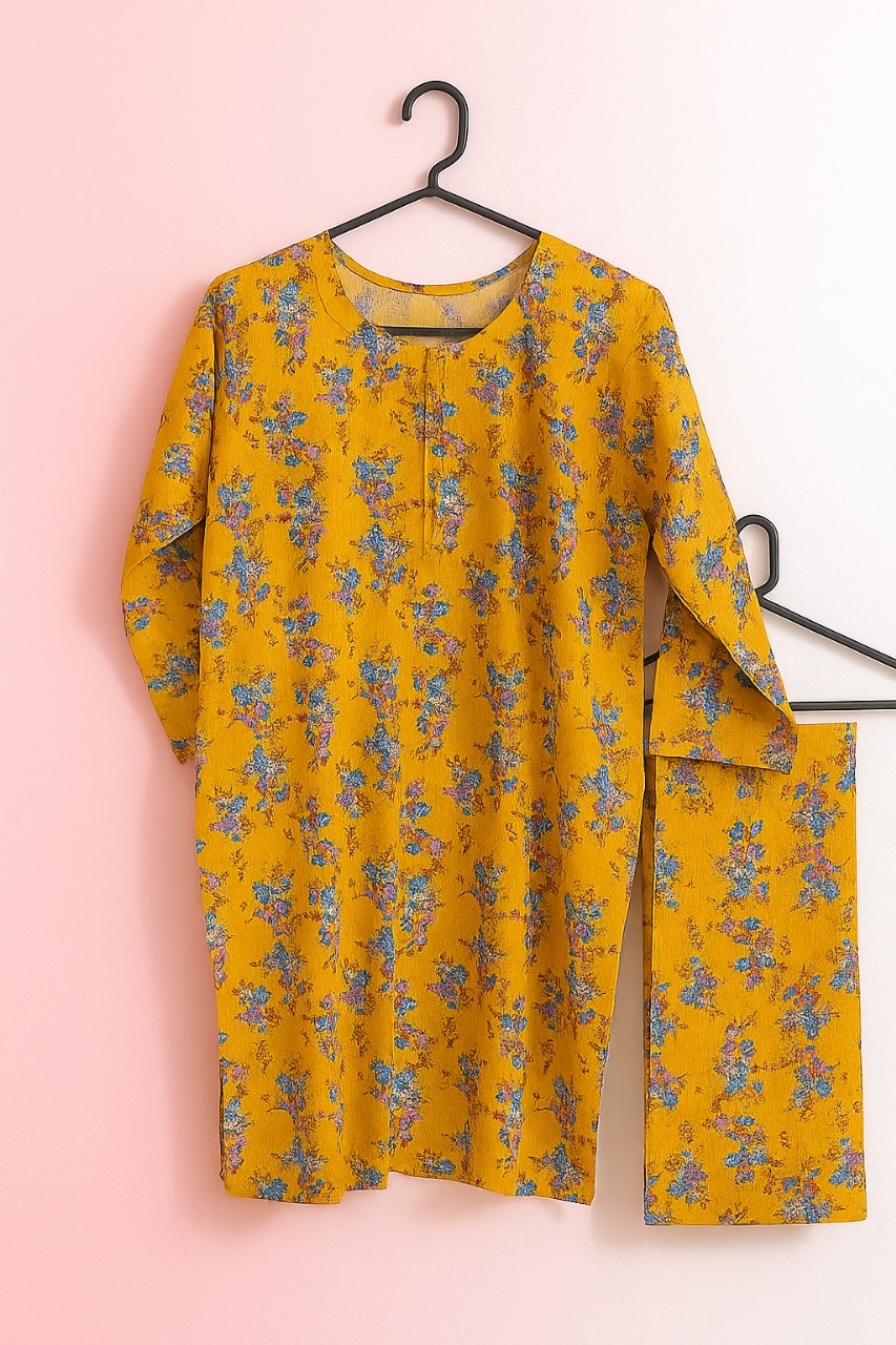 Mustard Floral 2-Piece Lawn Set